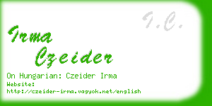 irma czeider business card